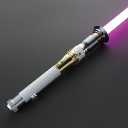 the perseverance white and gold  lightsaber