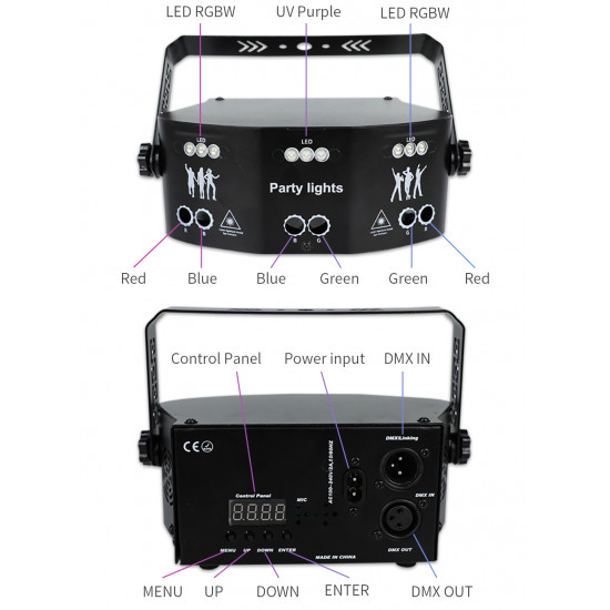 15 Eyes LED Strobe Laser Lights Projector Music for Parties 15 Eyes LED Strobe Laser Lights Projector Music for Parties