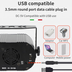 USB ReChargeable Led Green Strobe LED Laser Projector