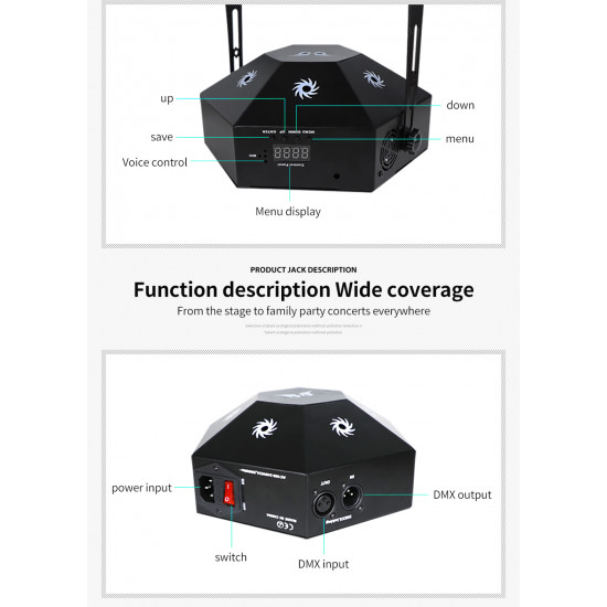 Professional 8 Eyes Stage Projector RGB Light Professional 8 Eyes Stage Projector RGB Light