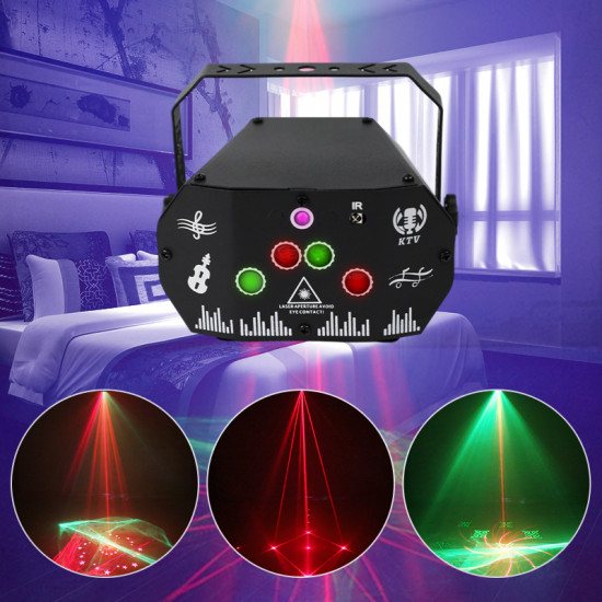  Mini Lighting Rhythm Recognition Light Laser Projector 