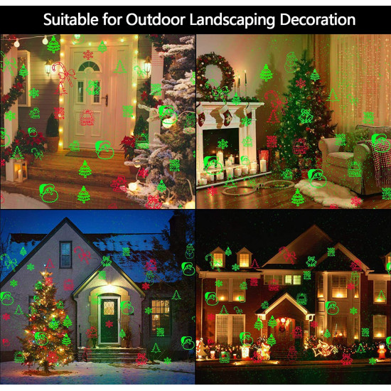 Waterproof Christmas 12 figure dynamic gypsophila  laser light projection