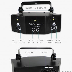 9-Eye Beam Sound Control Party DMX Laser Projector 