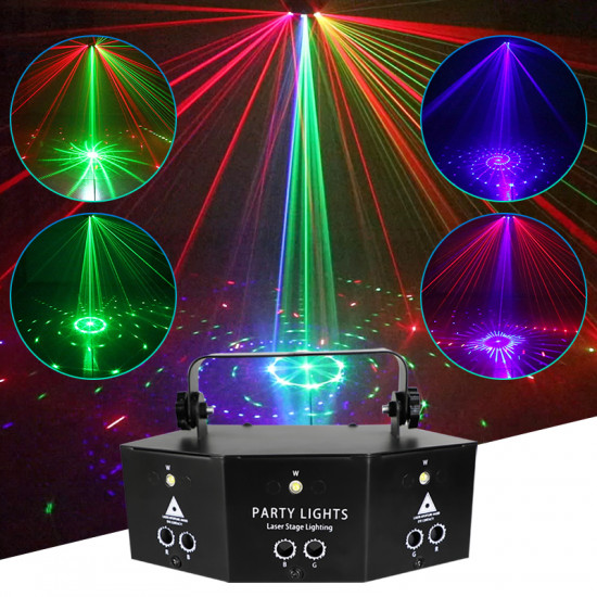9-Eye Beam Sound Control Party DMX Laser Projector