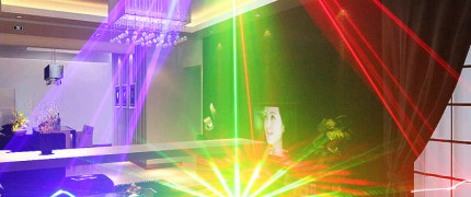 Indoor laser light projectors